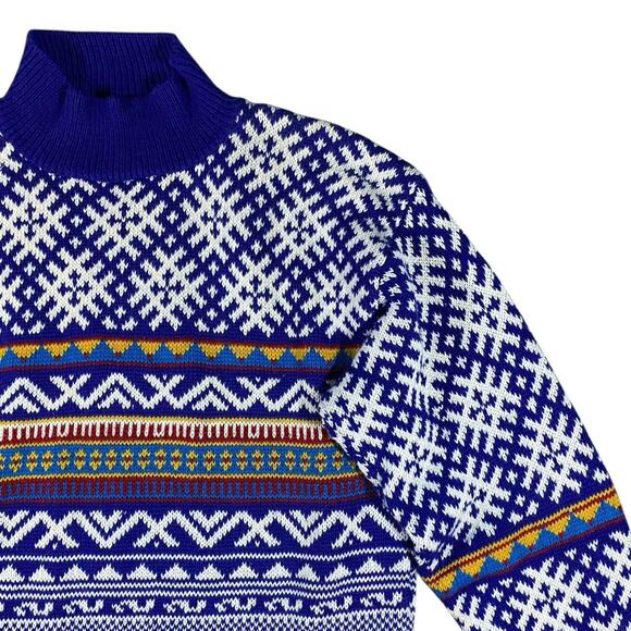 Vintage 80s Alpine Nordic Knit Sweater - S - Picture 3 of 5